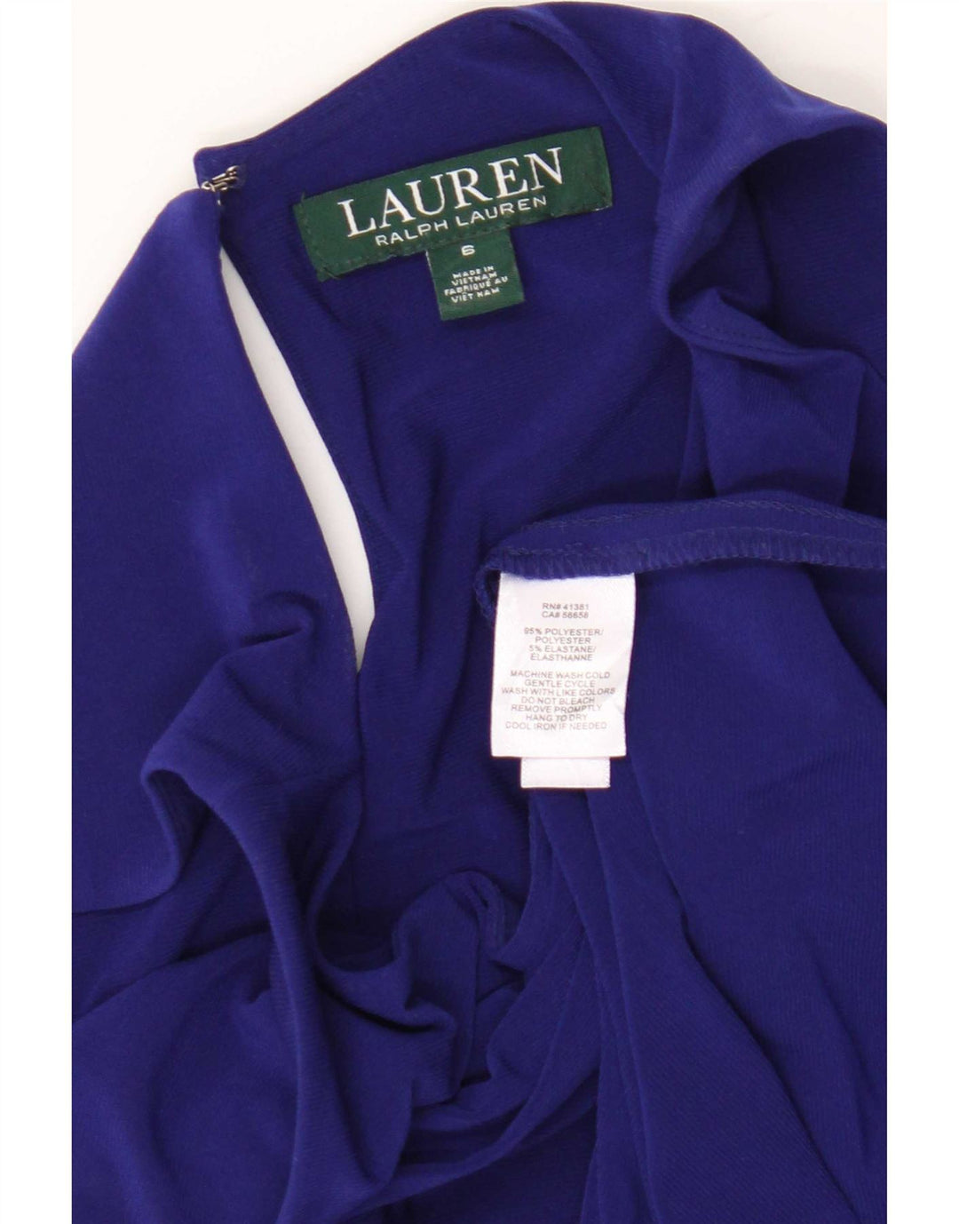 Abito da tenda senza maniche da donna Ralph Lauren US 6 Poliestere blu medio