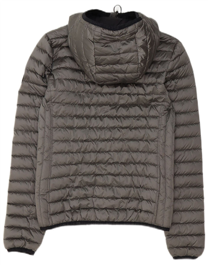 Giacca imbottita con cappuccio da donna Superdry UK 8 Small Poliestere grigio