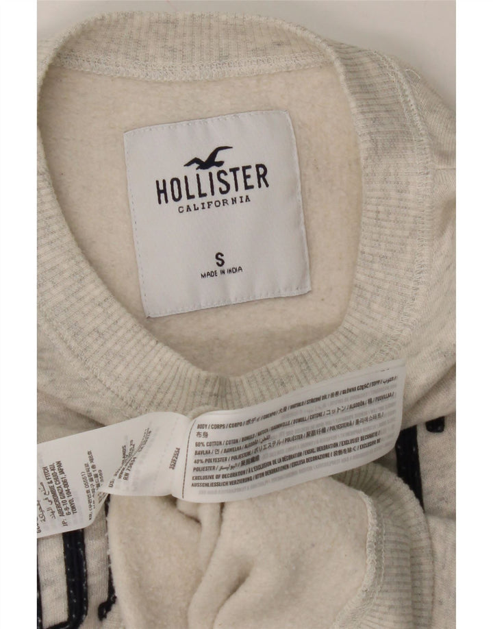 HOLLISTER Mens Graphic Sweatshirt Jumper Small Grey Cotton Vintage Hollister and Second-Hand Hollister from Messina Hembry 