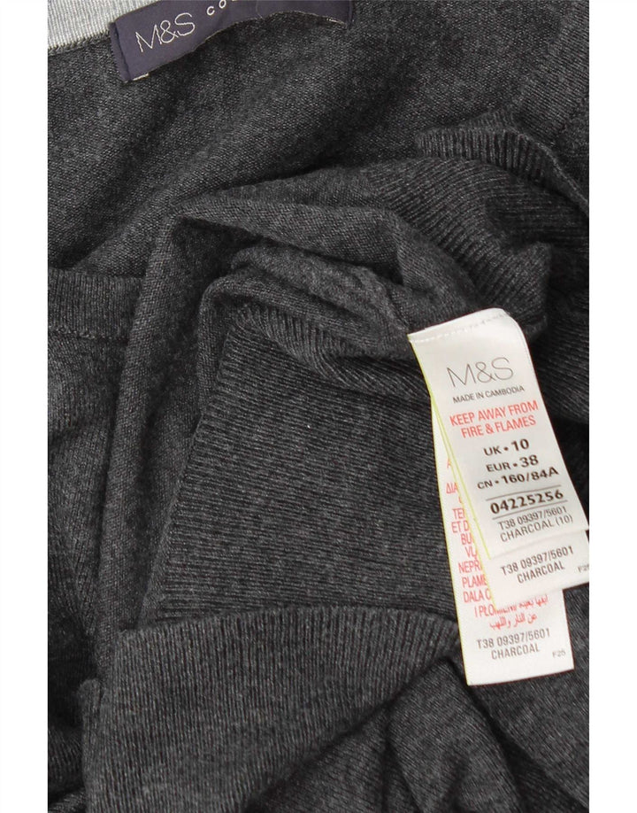 Maglione cardigan da donna Marks & Spencer UK 10 piccolo viscosa grigia