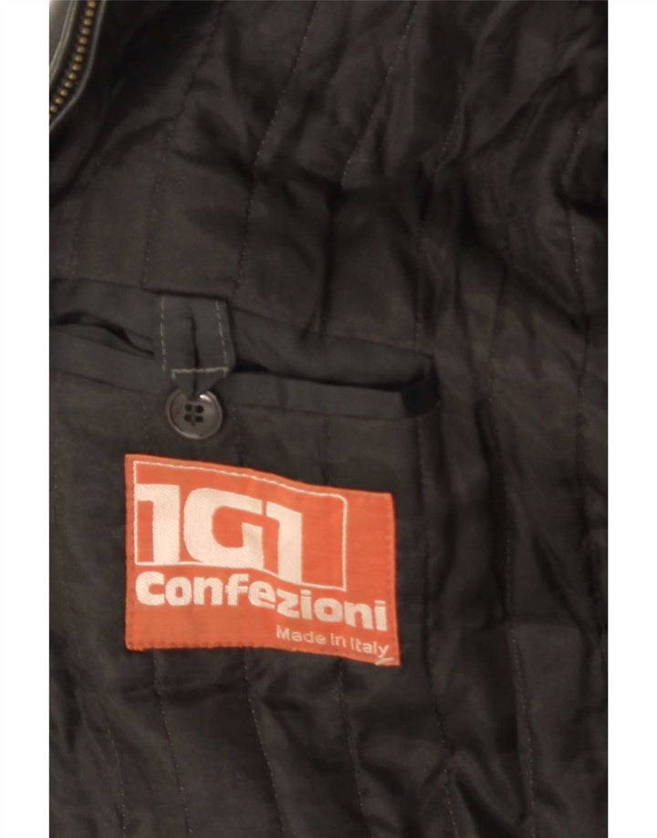 Giacca in pelle vintage da uomo UK 42 XL nera