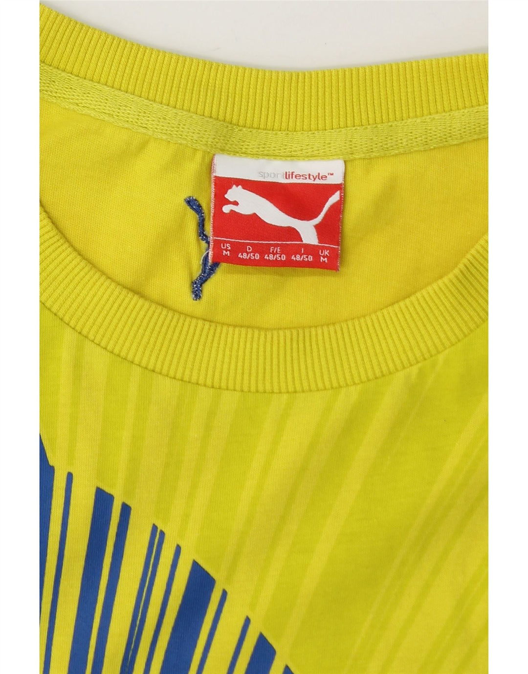 PUMA Mens Graphic T-Shirt Top Medium Yellow Vintage Puma and Second-Hand Puma from Messina Hembry 