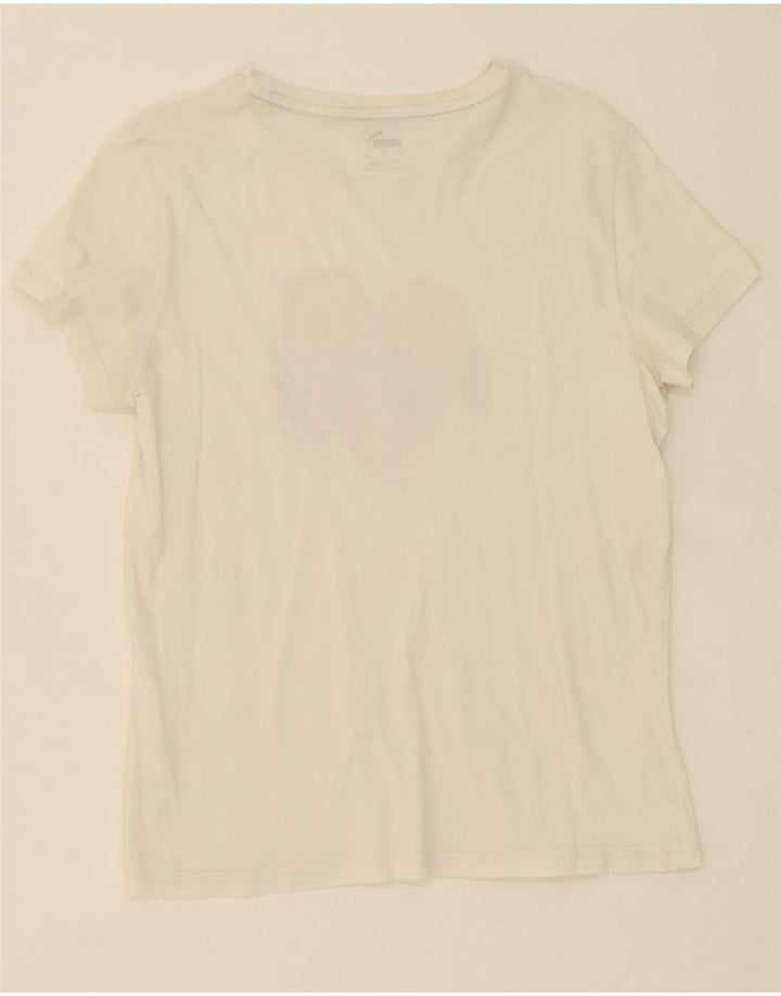 PUMA Womens Graphic T-Shirt Top UK 12 Medium White Vintage Puma and Second-Hand Puma from Messina Hembry 