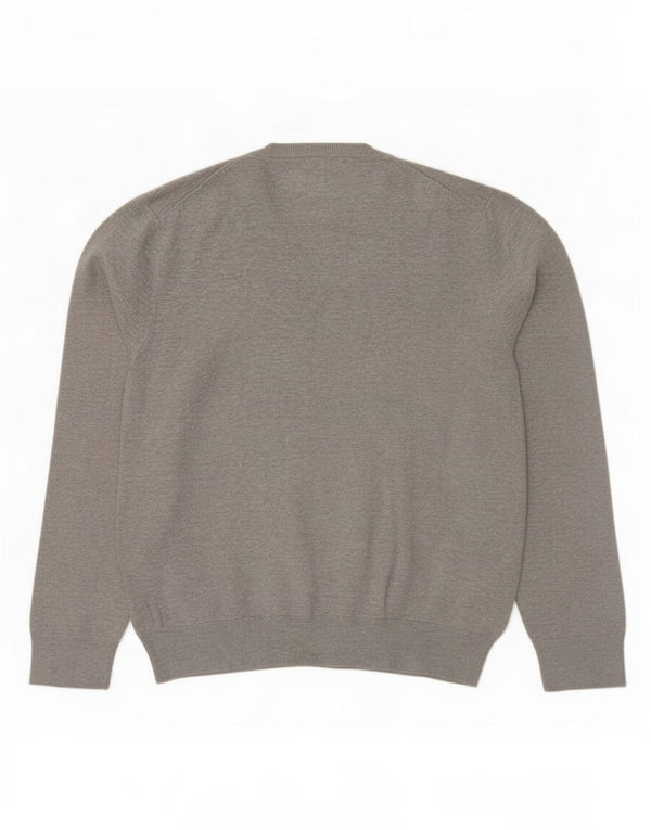 Marks & Spencer Damen-Pullover mit V-Ausschnitt, Gr. 18, XL, grau gefleckte Baumwolle