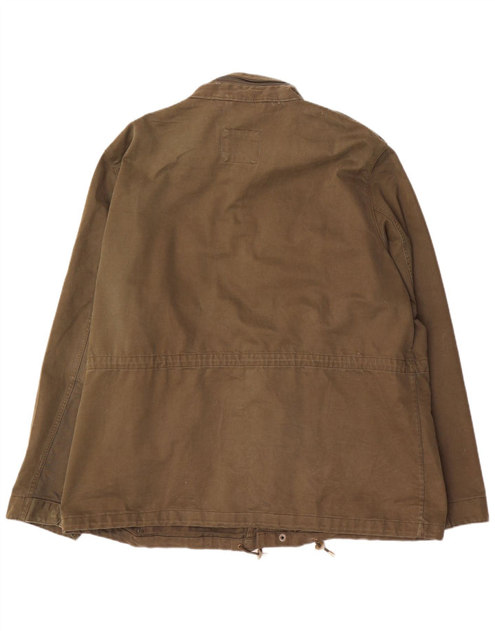 Marks & Spencer Mens Utility Jacket UK 46 3XL Khaki Cotton