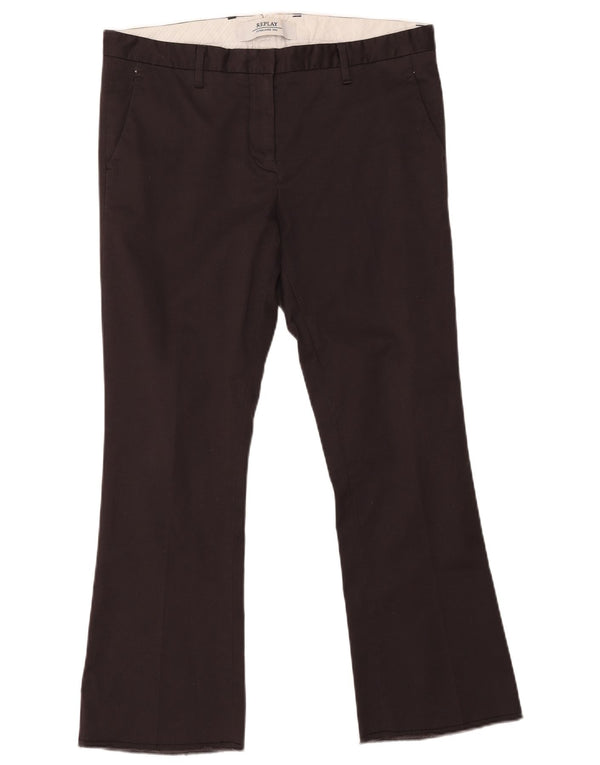 Replay Mens Bootcut Chino Trousers W29 L28 Black Cotton