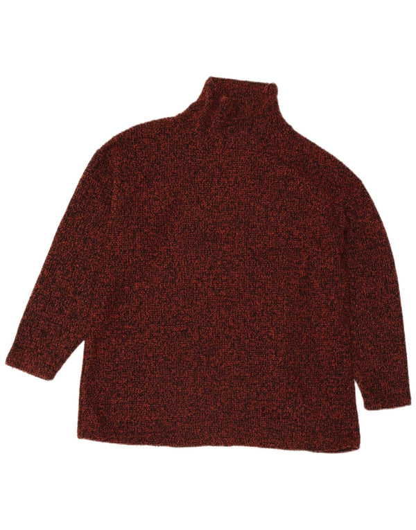 Marks & Spencer Damski sweter z golfem UK 18 XL, brązowy, nakrapiany