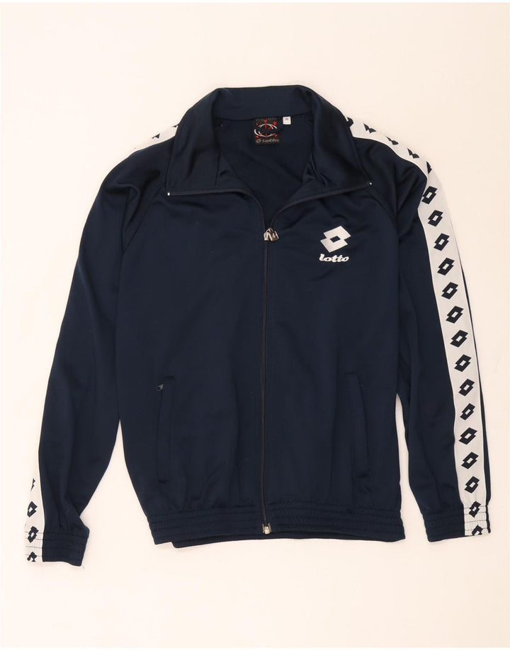 Lotto Mens Graphic Tracksuit Top Jacket Medium Navy Blue Colourblock