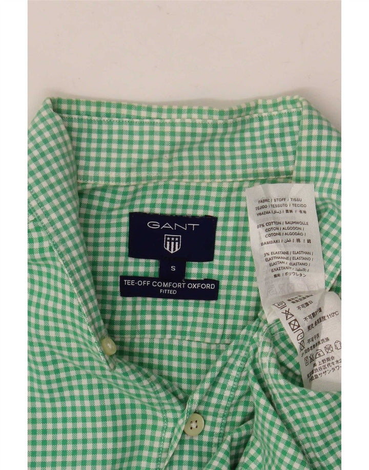 Gant Chemise Homme Petit Carreau Vert Coton