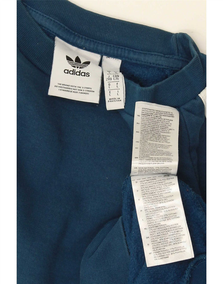 Adidas Sweatshirt til mænd, stor blå bomuld