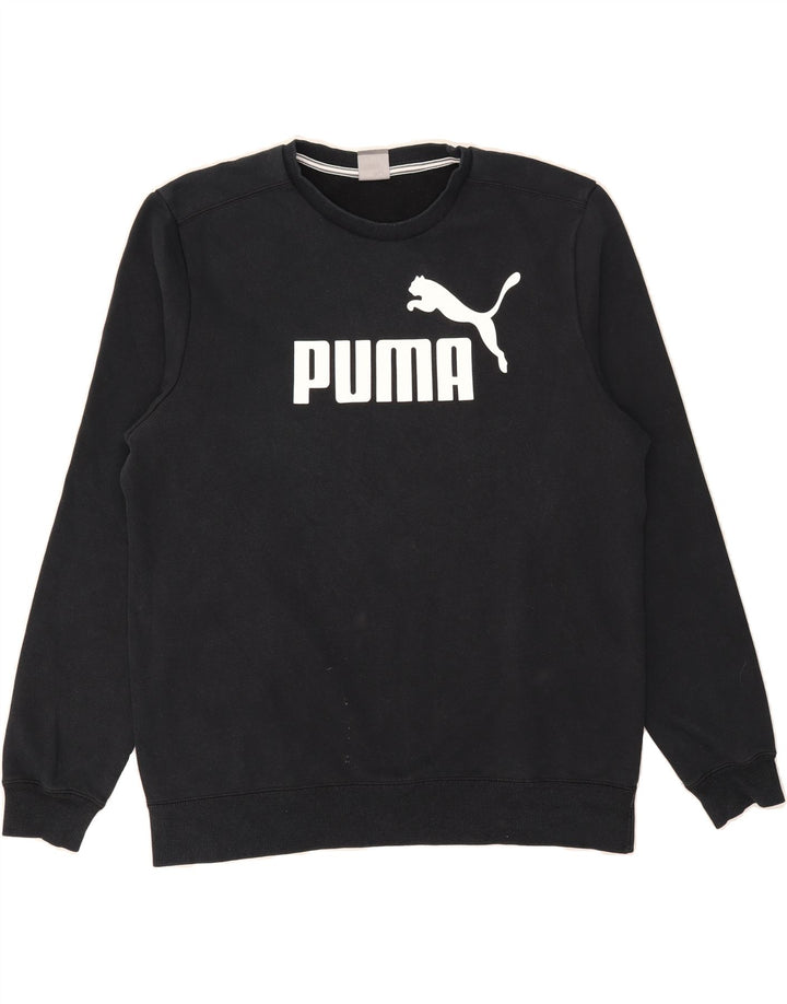 PUMA Mens Graphic Sweatshirt Jumper XL Black Cotton Vintage Puma and Second-Hand Puma from Messina Hembry 