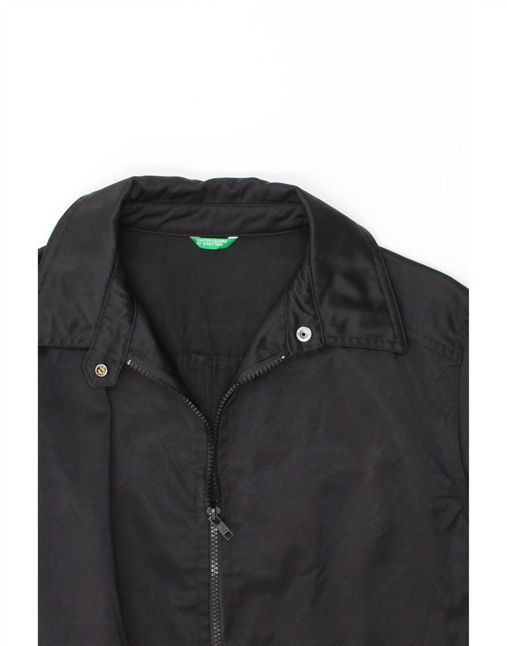 BENETTON Womens Bomber Jacket UK 14 Medium Black Vintage Benetton and Second-Hand Benetton from Messina Hembry 