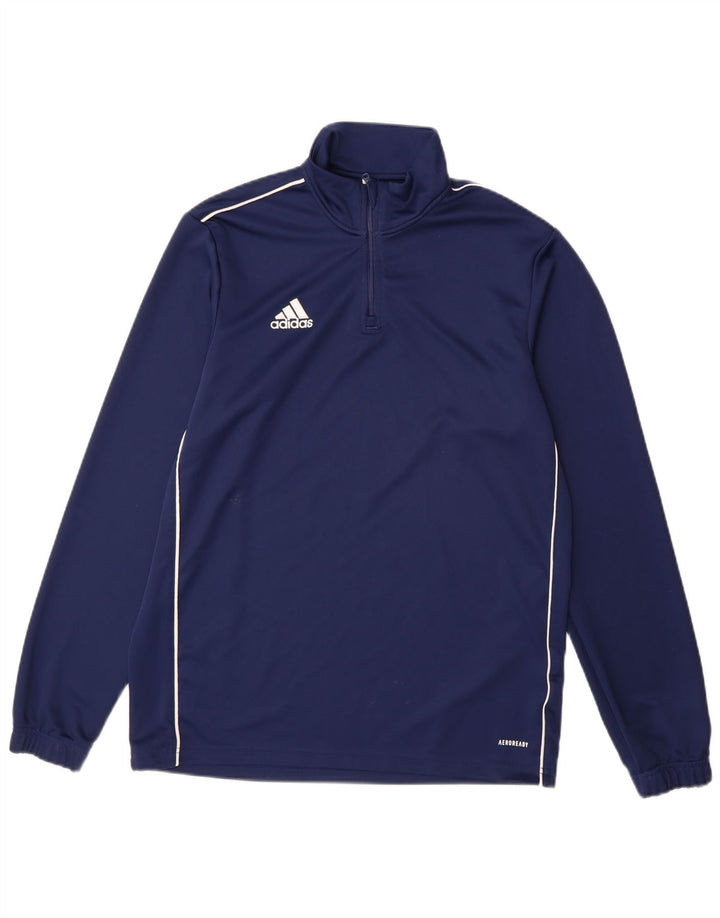ADIDAS Mens Aeroready Zip Neck Pullover Tracksuit Top Large Navy Blue