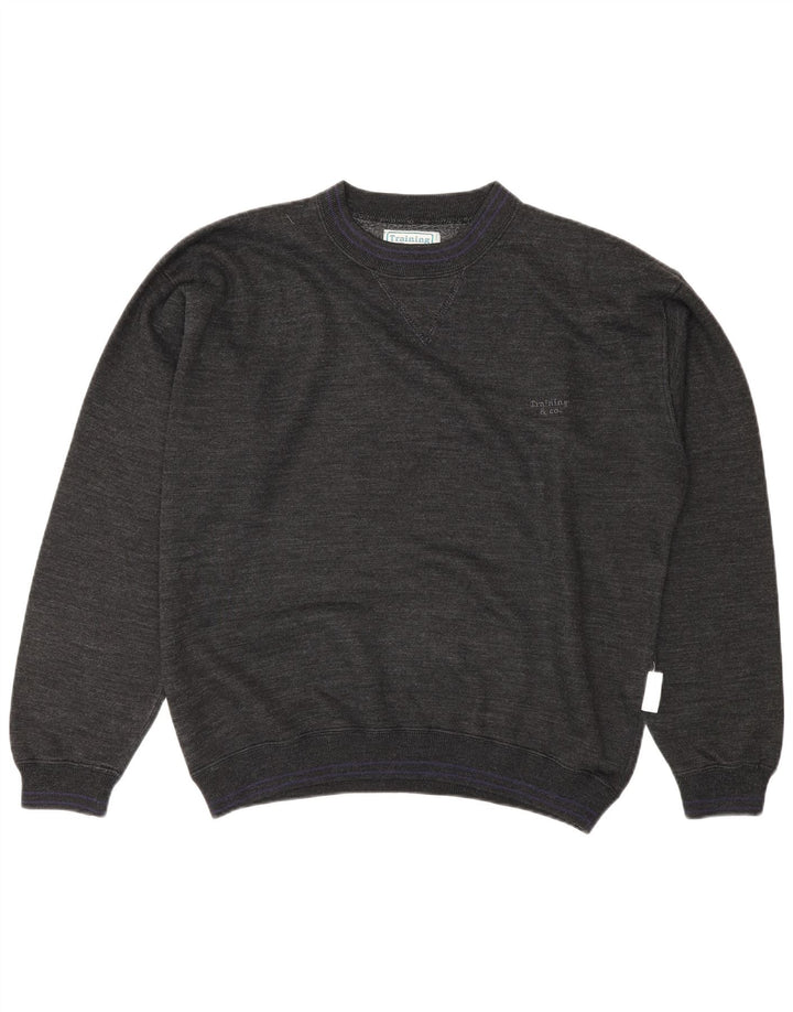 Vintage Mens Sweatshirt Jumper Large Grey Cotton