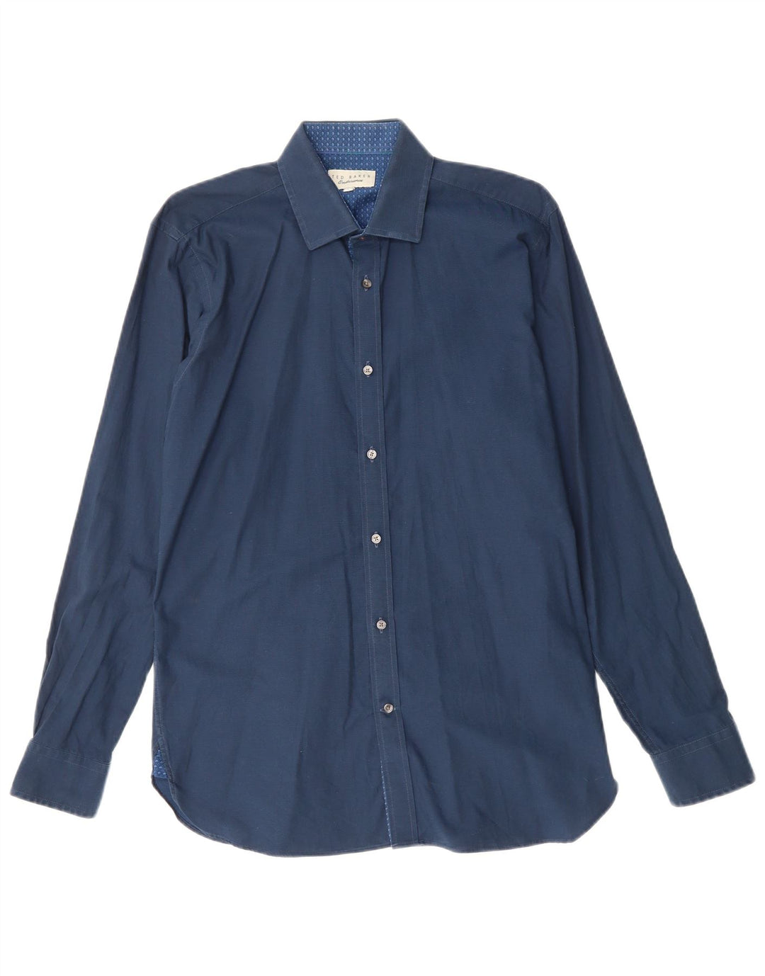 TED BAKER Mens Shirt Size 15 1/2 Medium Navy Blue Cotton