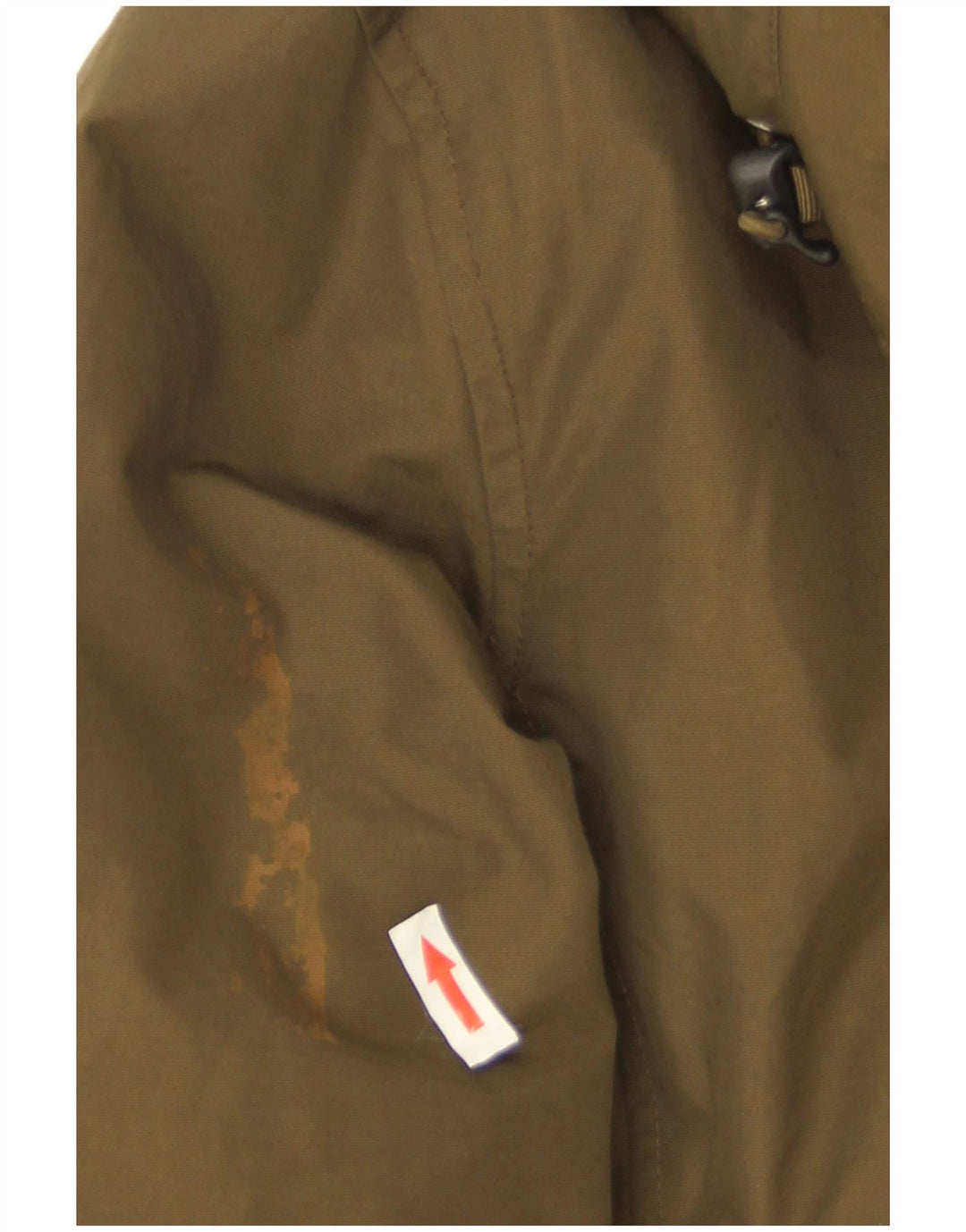 Woolrich Dame Hooded Parka Jacket UK 14 Medium Khaki Cotton