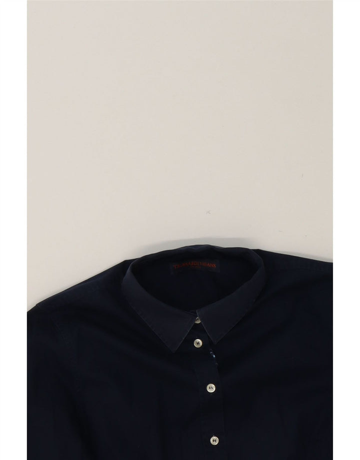 TRUSSARDI JEANS Womens Shirt IT 44 Medium Navy Blue Cotton Vintage Trussardi Jeans and Second-Hand Trussardi Jeans from Messina Hembry 
