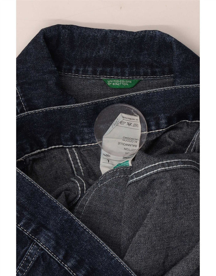 Benetton Womens Denim Jacket UK 40 Large Blue Cotton