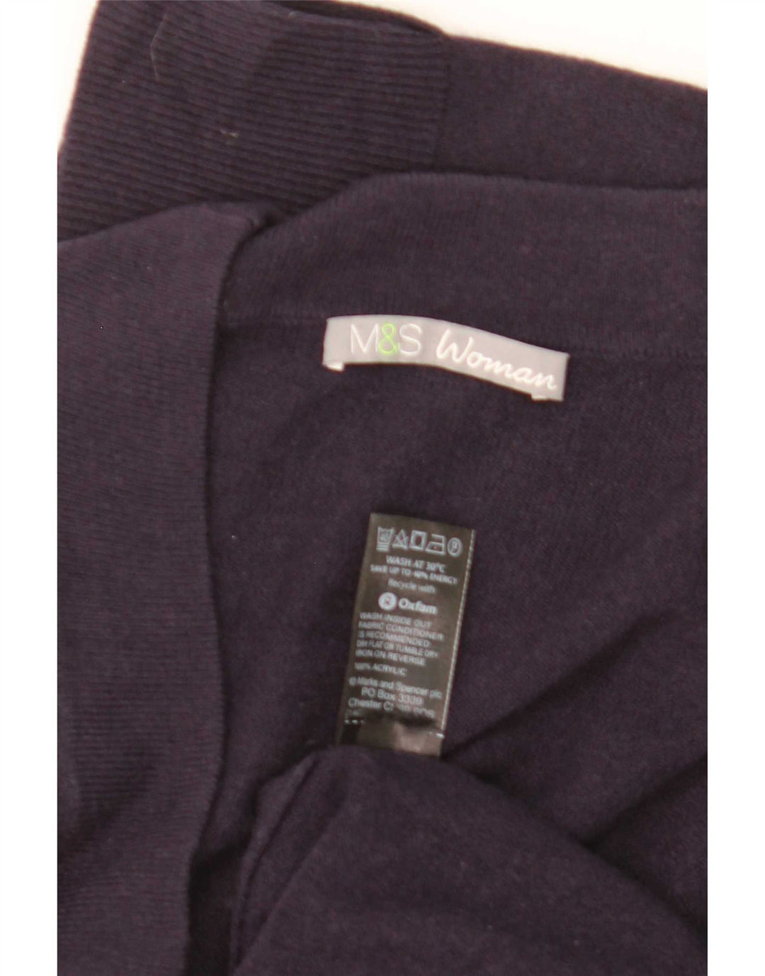 Marks & Spencer Womens Longline Cardigan Sweater UK 12 Medium Navy Blue