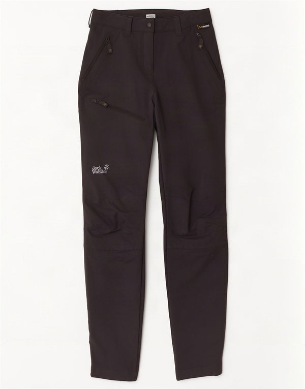 Pantaloni cargo antivento da donna Jack Wolfskin UK 8 piccoli W26 L30 neri