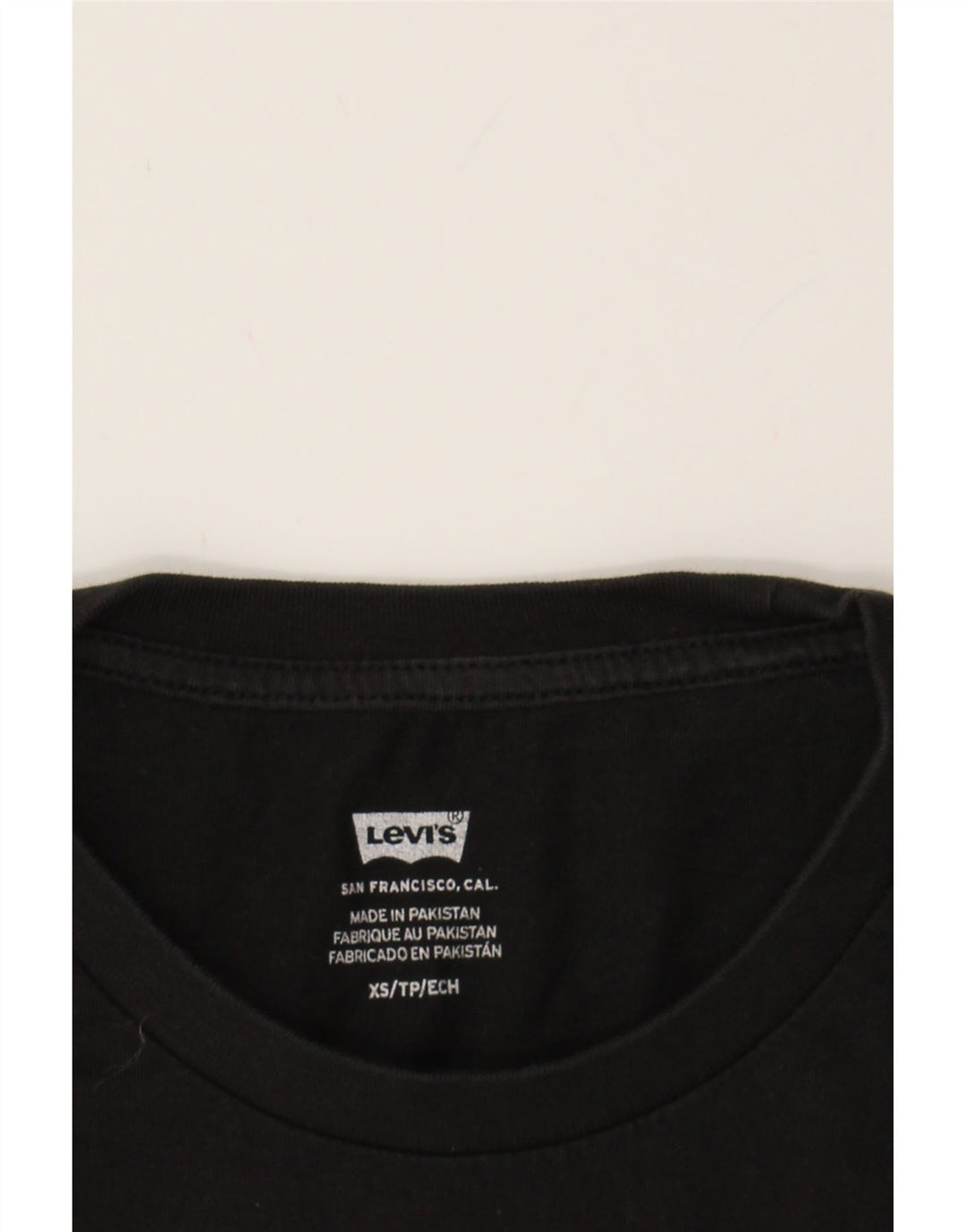 LEVI'S Mens Graphic T-Shirt Top XS Black Vintage Levi's and Second-Hand Levi's from Messina Hembry 