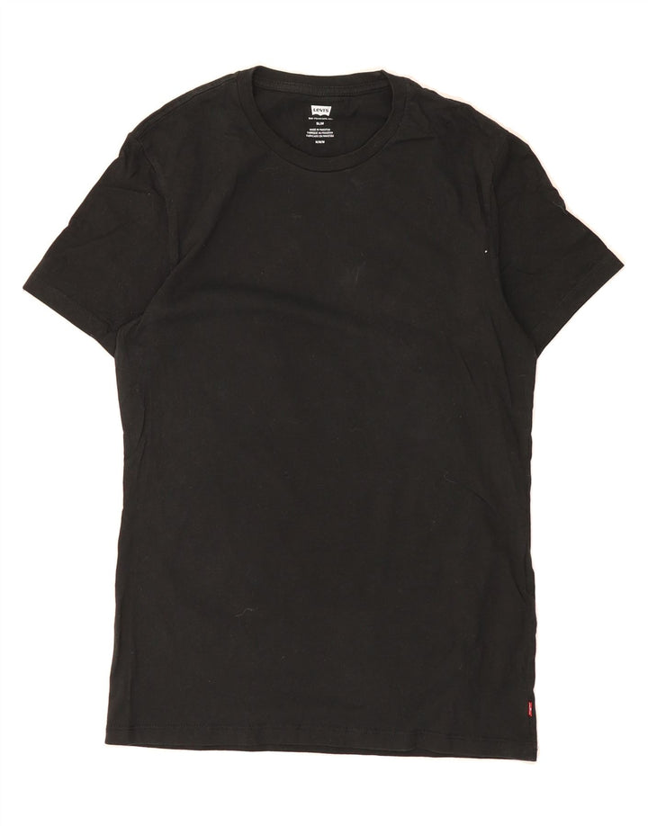 LEVI'S Womens Slim T-Shirt Top UK 12 Medium Black Cotton Vintage Levi's and Second-Hand Levi's from Messina Hembry 