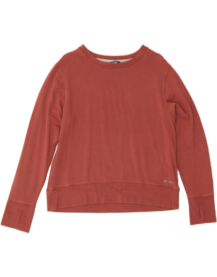 EDDIE BAUER Womens Sweatshirt Jumper UK 10 Small Brown Modal Vintage Eddie Bauer and Second-Hand Eddie Bauer from Messina Hembry 