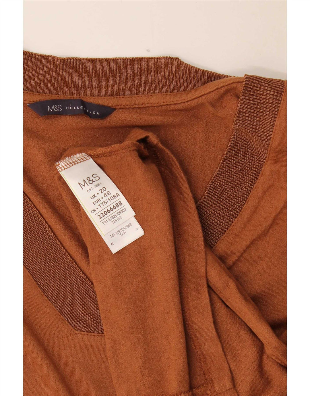 Top camicetta da donna Marks & Spencer UK 20 2XL viscosa marrone