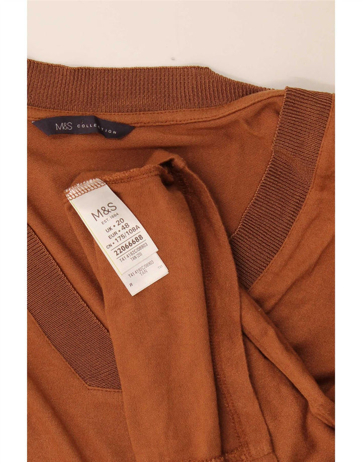 Top camicetta da donna Marks & Spencer UK 20 2XL viscosa marrone