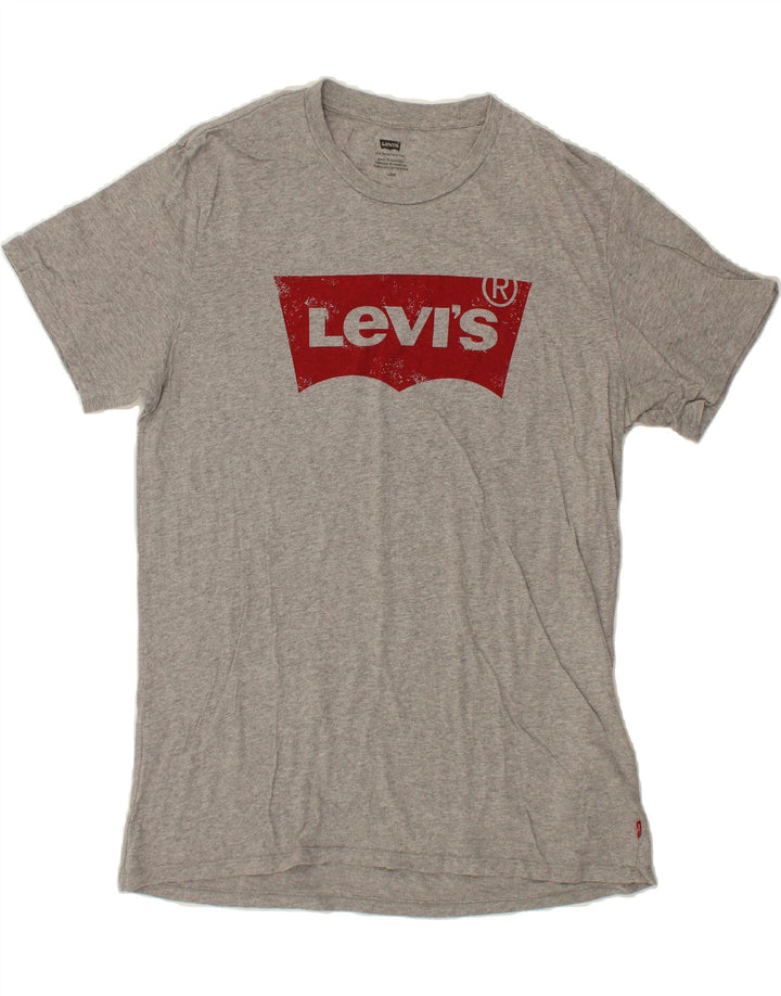 LEVI'S Mens Graphic T-Shirt Top Large Grey Cotton Vintage Levi's and Second-Hand Levi's from Messina Hembry 