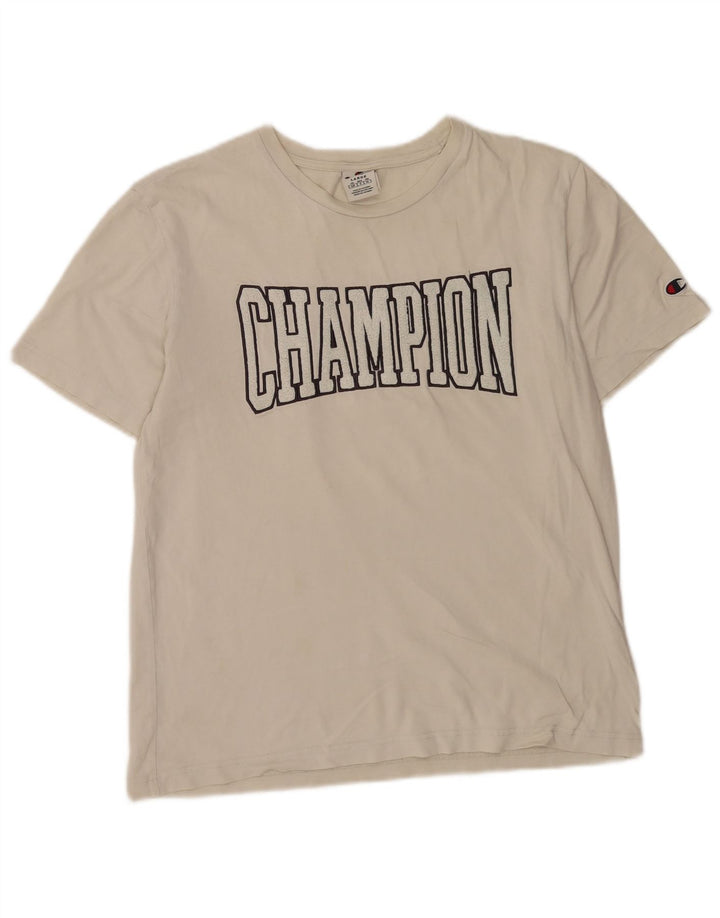 Champion Mens Graphic T-Shirt Top Large White