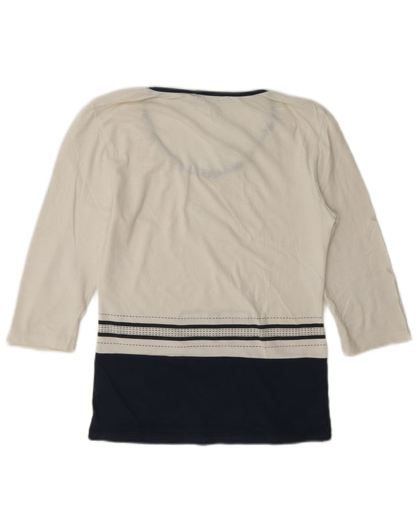 Roccobarocco Top grafic pentru femei mâneci 3/4 IT 42 Medium White Colorblock