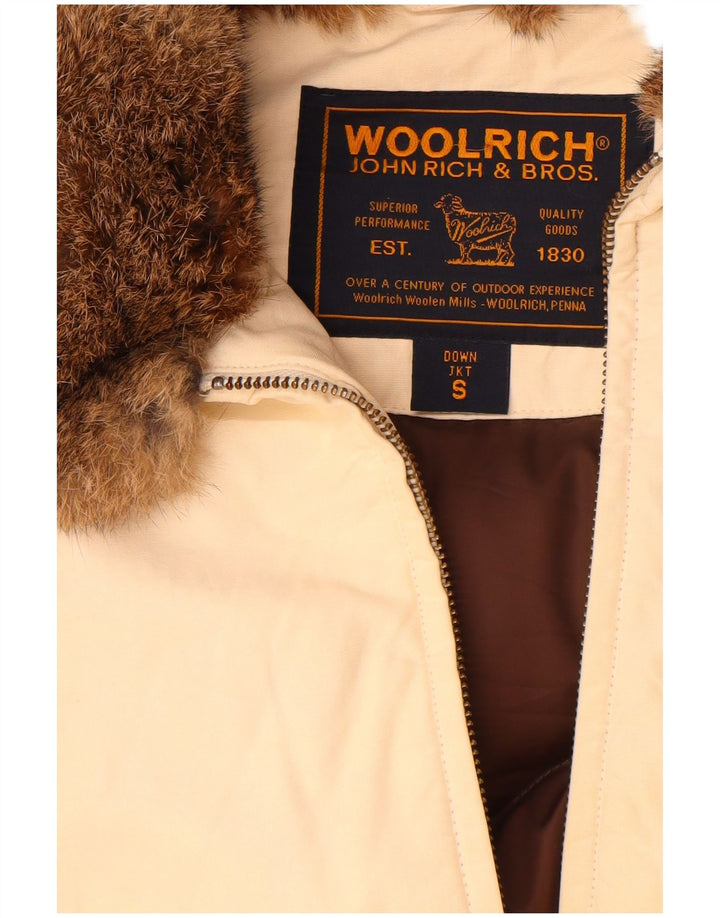 Damska ocieplana kurtka Woolrich UK 10 Small, beżowa, bawełniana