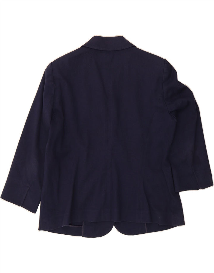 LUISA SPAGNOLI Womens 3/4 Sleeve 2 Button Blazer Jacket IT 50 XL Navy Blue Vintage Luisa Spagnoli and Second-Hand Luisa Spagnoli from Messina Hembry 