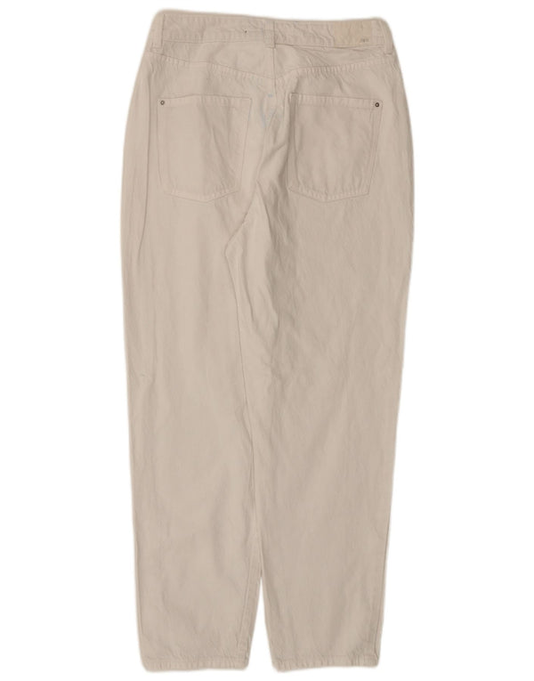 Zara Damen High Waist Tapered Jeans EU 40 Medium W30 L27 Weiß