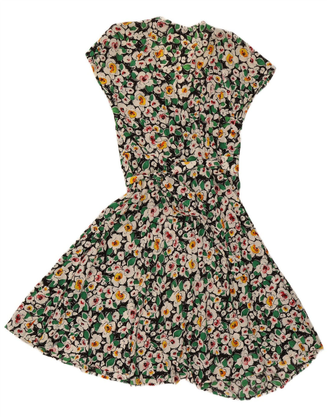 Vintage Womens Wrap Dress UK 12 Medium Multicoloured Floral