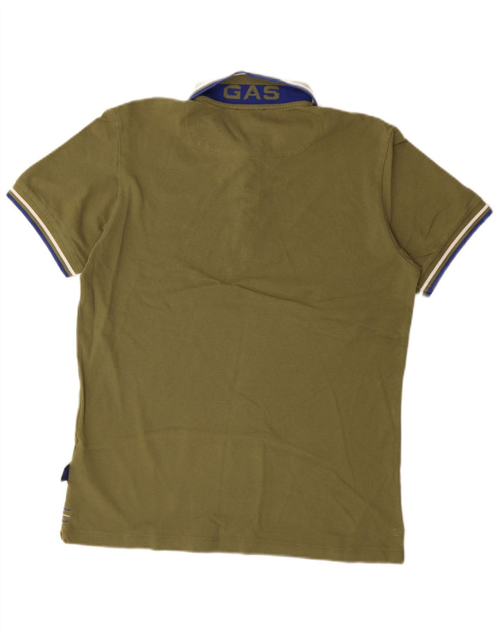 Gas Mens Polo Shirt Large Khaki Cotton