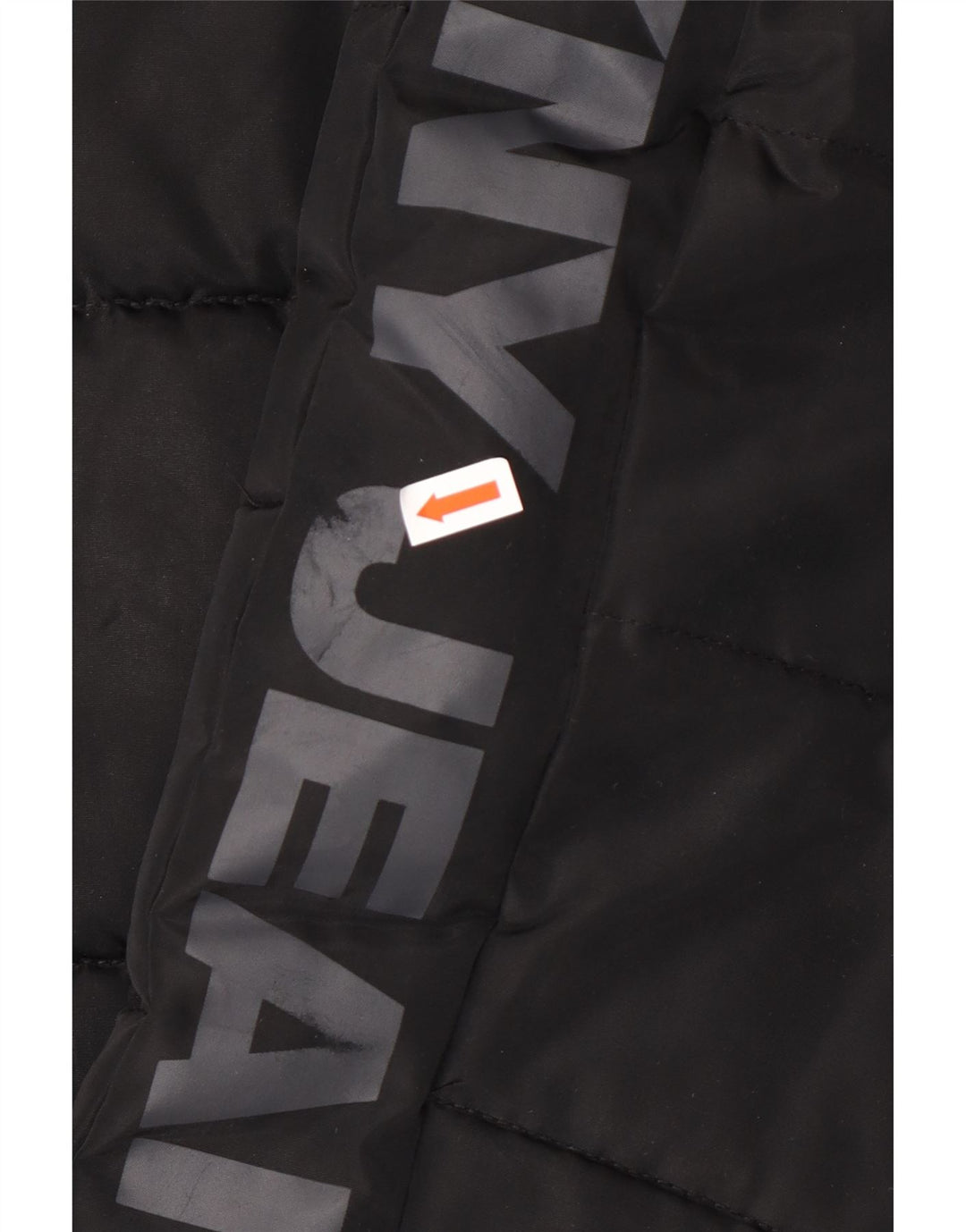 DKNY Boys Graphic Hooded Padded Jacket 14-15 Years Large Black Polyester