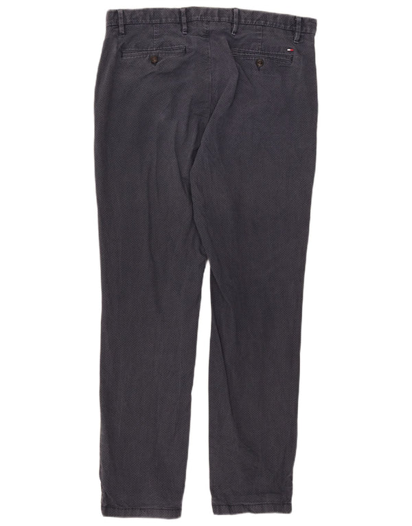 Pantaloni chino dritti da uomo Tommy Hilfiger W36 L32 blu navy maculato