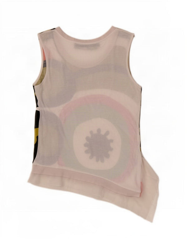 Damska asymetryczna kamizelka Desigual Top UK 12 Medium White Geometric