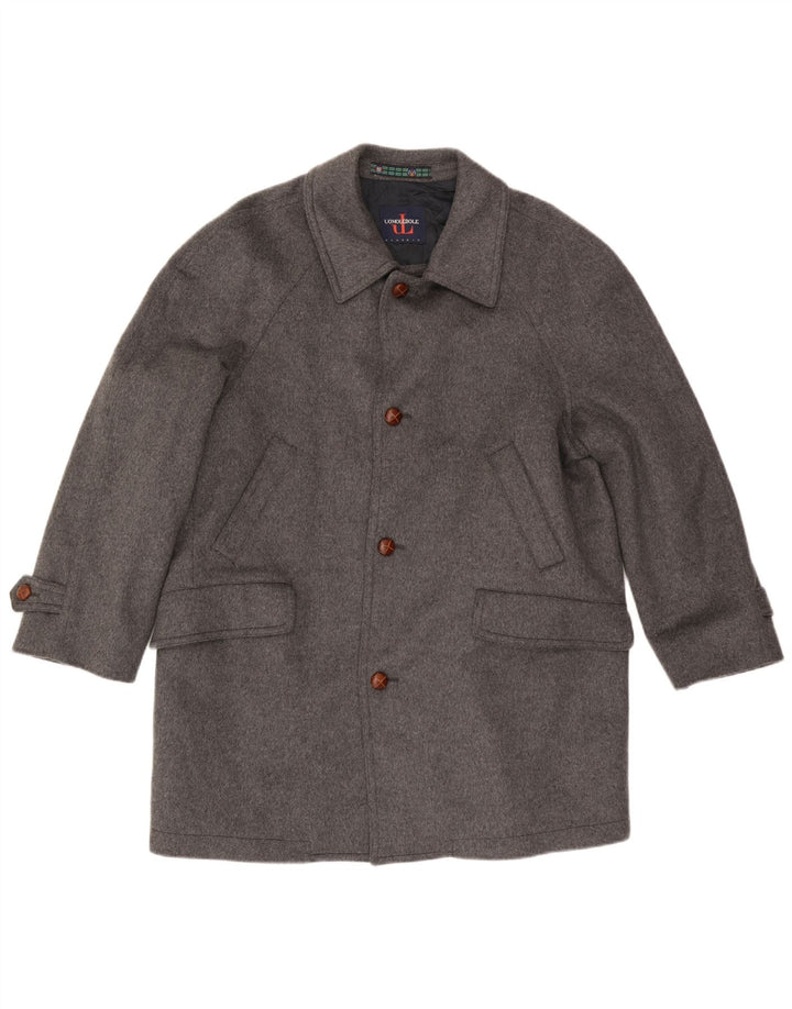 Uomo Lebole Mens Overcoat IT 47 Medium Grey Wool