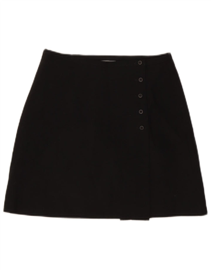 Zara Womens Mini Wrap Skirt W24 XS Black Polyester