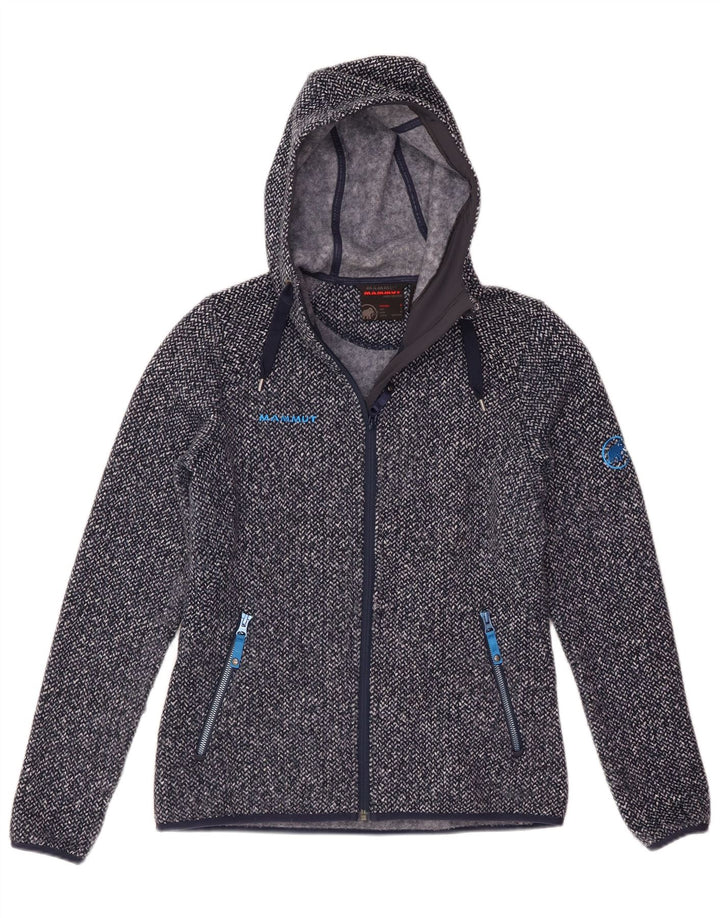 Mammut Womens Zip Hoodie Sweater Small Blue Flecked Polyester