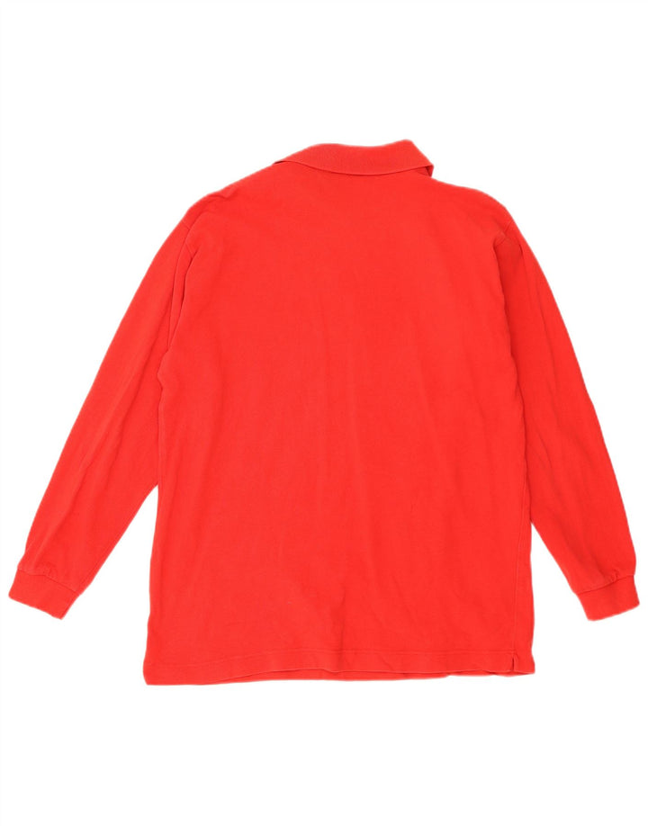 Kappa Mens Long Sleeve Polo Shirt Medium Red Cotton