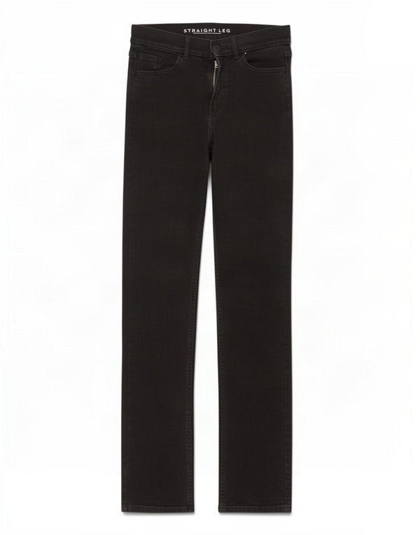 Marks & Spencer Damen Straight Jeans UK 10 Small W28 L32 Schwarze Baumwolle