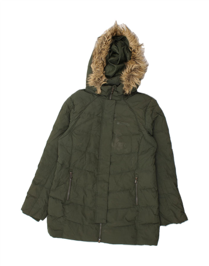 MOUNTAIN WAREHOUSE Womens Hooded Padded Jacket UK 12 Medium Green Vintage Mountain Warehouse and Second-Hand Mountain Warehouse from Messina Hembry 