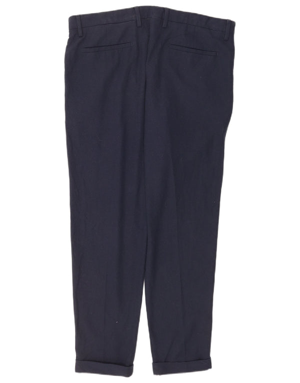 Zara Herre Slim Suit Bukser EU 44 Large W34 L30 Navy Blue Polyester