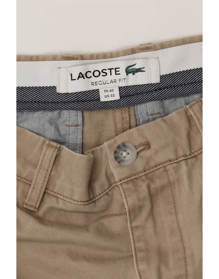 Lacoste Mens Regular Fit Chino Shorts Size 40 Medium W32 Beige Cotton