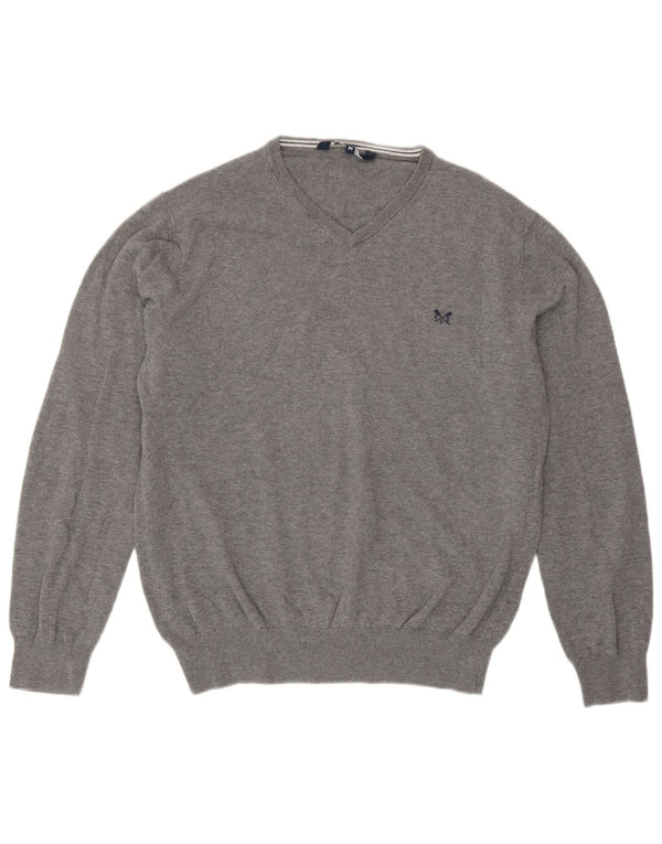Crew Clothing Maglione da donna con scollo a V UK 14 Cotone grigio medio