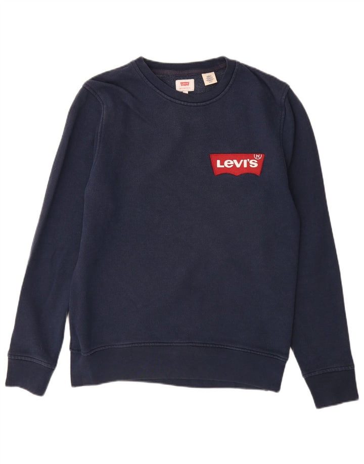 Hanorac pentru bărbați LEVI'S Pulover mic din bumbac bleumarin